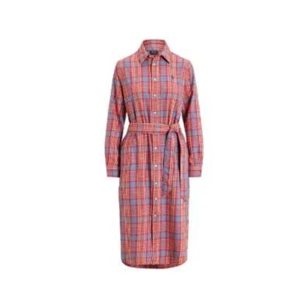 Polo Ralph Lauren Plaid Cotton Belted Shirtdress Size 16 NWT MSRP $460